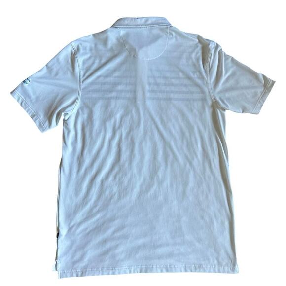 Straight Down Golf Polo Shirt Mens White Blue Stripe Performance Size Large - Picture 2 of 5